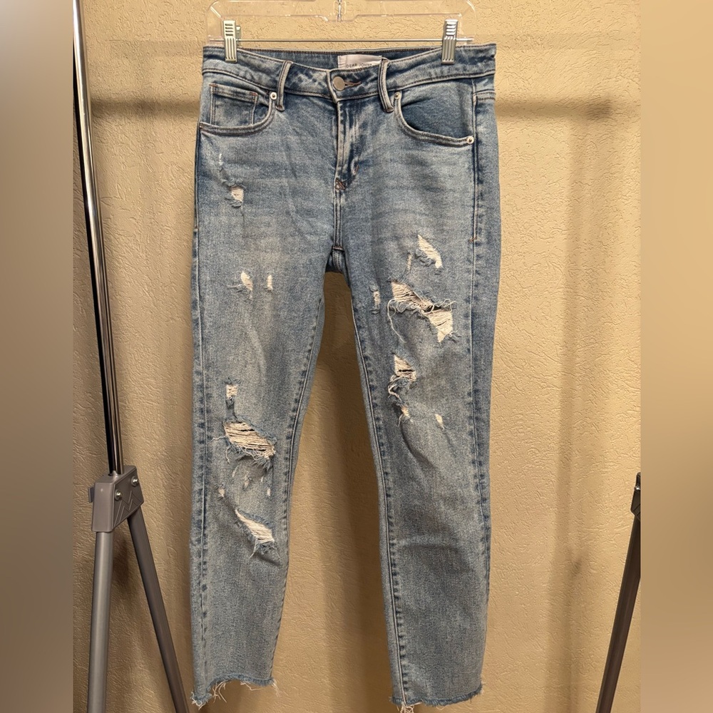 Dear John Light Blue Distressed Straight Jeans